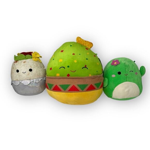 Squishmallows Stuffed Plush Lot Gideon Guacamole Bernardo Burrito Maritza Cactus - Picture 1 of 4